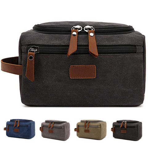 Canvas Toiletry Bag for Men Wash Shaving Dopp Kit Women Travel Make UP Cosmetic Pouch Bags Case Organizer ► Photo 1/6