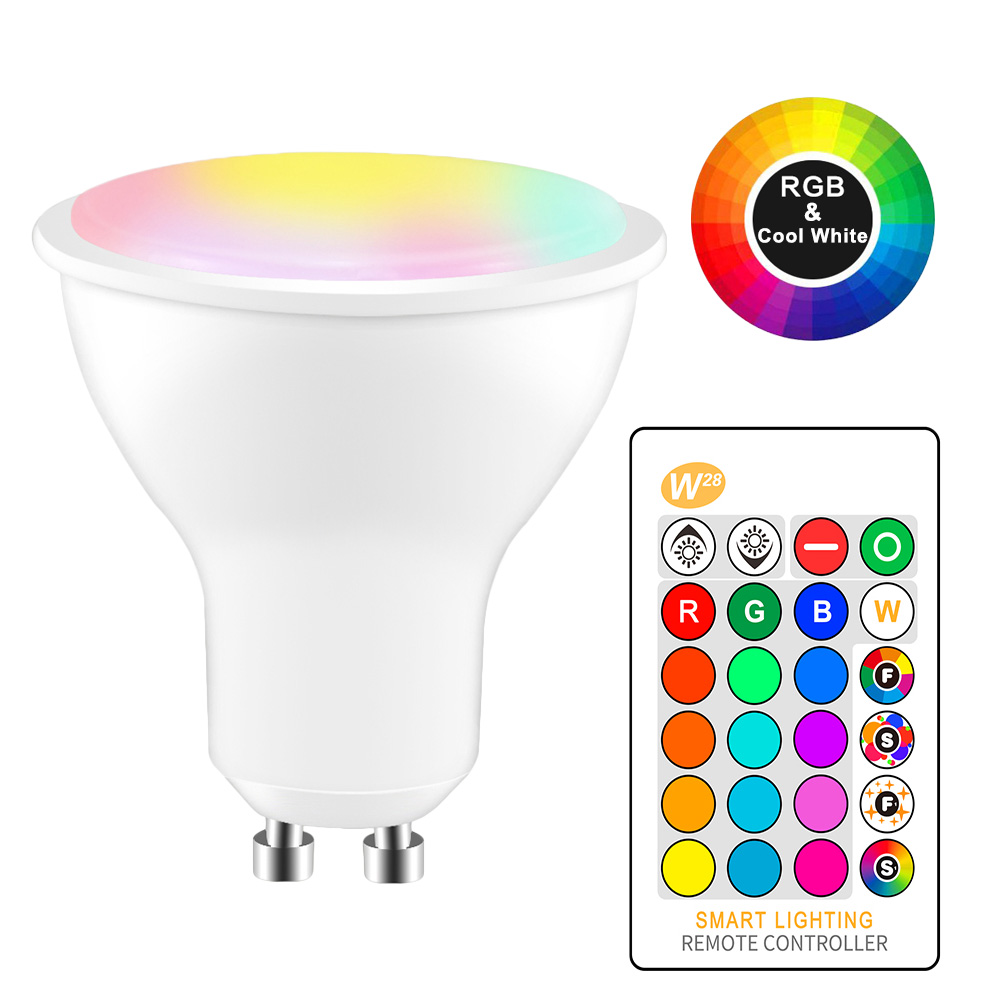 Crimineel stout Zeestraat 8W RGB Bulb Lamp AC85-265V GU10 RGBW LED Spot Light Dimmable Magic RGB Bulb  With IR Remote Control 16 Colors - Price history & Review | AliExpress  Seller - Konesky Prime Store | Alitools.io