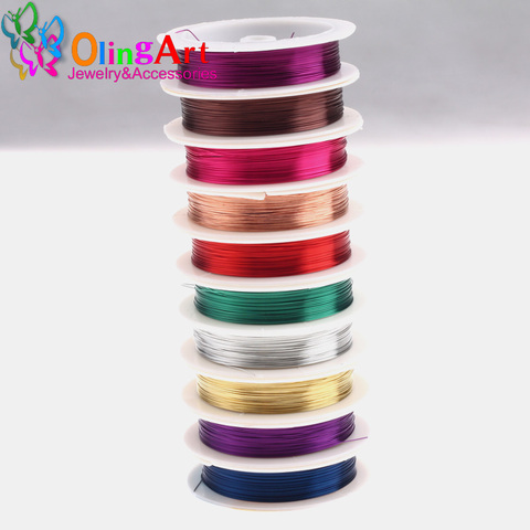 OlingArt 0.2-1.0MM High Quality Copper Wire Multicolor Plating Beaded Wire Jewelry Discovery DIY Jewelry Accessories Line / Rope ► Photo 1/6