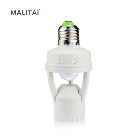 Smart 110V-240V 60W PIR Induction Infrared Motion Sensor E27 LED lamp Base Holder With light Control Switch Bulb Socket Adapter ► Photo 1/6