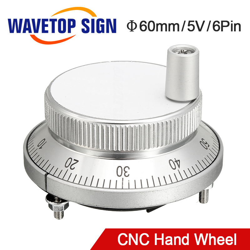 Manual Pulse Generator CNC Pulse Encoder 5V 60MM Hand Wheel Pulse Encoder Mill 