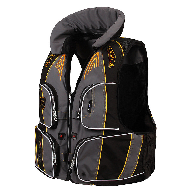 Details about   Multi‑functional Vest Multi‑Pocket Oxford Cloth Buoyancy Fishing Jacket Wear 