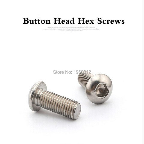 20Pcs M4 M5 M6 ISO7380 Stainless Steel 304 A2 Round Head Screws Mushroom Hexagon hex Socket Button Head Screw ► Photo 1/1