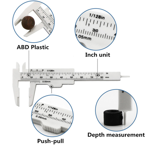 80mm Mini Plastic Sliding Vernier Caliper Gauge Measure Tool Ruler Micrometer Hand Tool ► Photo 1/5