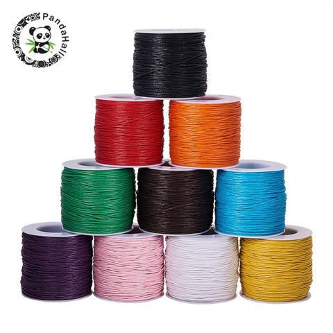 1mm 100yard Waxed Cotton Thread Cord String Strap for Jewelry Necklace Bracelet DIY Braided Making Accessories 24 Colors F50 ► Photo 1/6