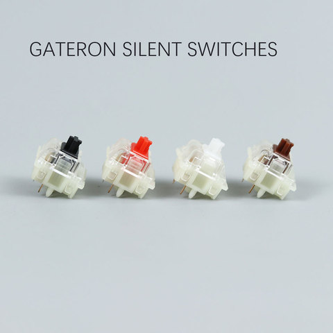 Gateron silent switch Black Red clear 5pin  transparent tops for mechaniacl keyboard Compatible with MX switch ► Photo 1/6