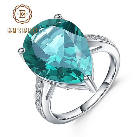 Gem's Ballet Luxury 10.68Ct Created Green Emerald Cocktail Ring Genuine 925 Sterling Silver Rings for Women Fine Jewelry ► Photo 1/6