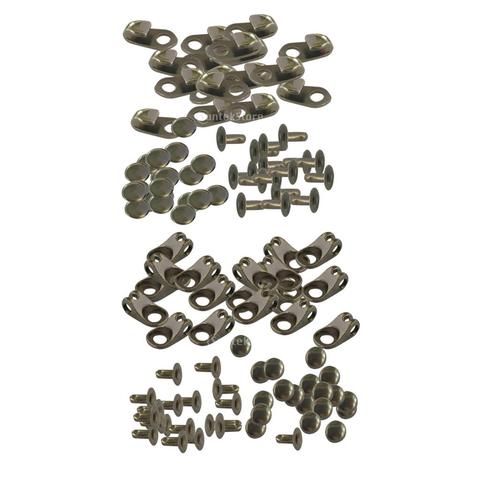 40 Sets Black Alloy Boot Lace Hooks Lace Fittings with Rivets