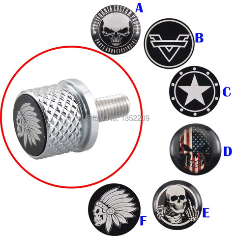8mm Stainless Steel Motorcycle Quick Seat Release Skull Bolt Screw Fits For Indian Scout All Year New Chrome ► Photo 1/6