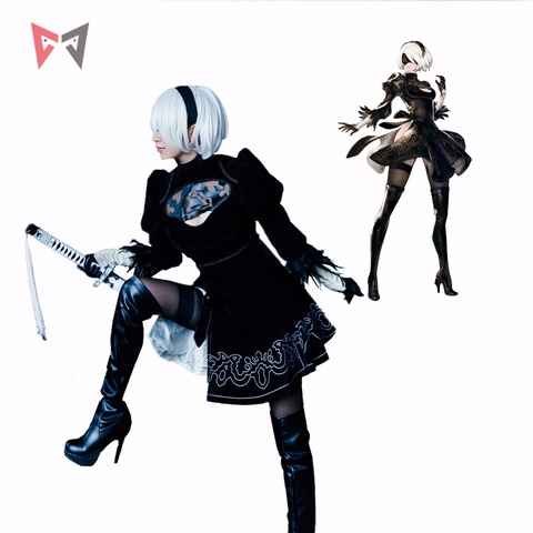 Athemis  NieR Automata  Cosplay Costumes YoRHa No. 2 Type B cosplay costume 2B set custom made size ► Photo 1/6