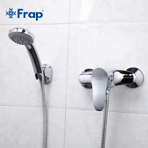 Frap 1 Set Simple Style Bath Shower Faucet Cold and Hot Water Mixer Tap with Hand Shower Single Handle F2001 ► Photo 1/6