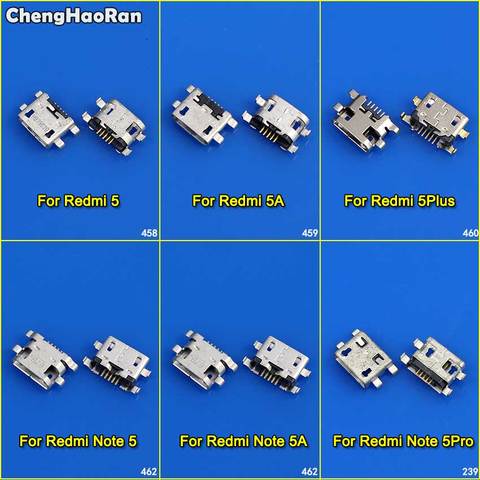 ChengHaoRan 10pcs Micro USB Connector Jack Socket Female Charging Port Power Plug Dock for Xiaomi Redmi 5 5A 5Plus Note 5 5A Pro ► Photo 1/1