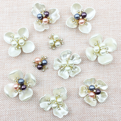 Fashion Shell Pearl Artificial Flower Accessories For Bridal Hair & Wedding Decoration Diy Jewelry Making Materials Components ► Photo 1/5