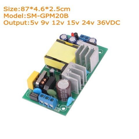 AC-DC 220V To 5V 9V 12V 15V 24V 36V 0.6-3A 20W Power supply Isolated switch power supply module board supply GPM20B x6754 ► Photo 1/4