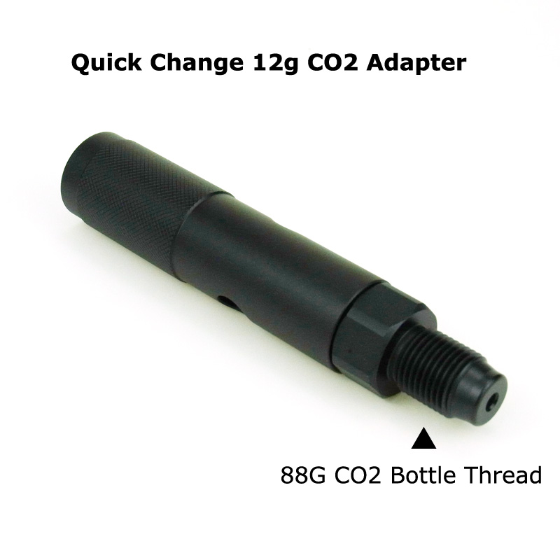 Paint Ball Pcp Air Quick Change 12G Co2 Adapter With Co2 88G Bottle Threads 