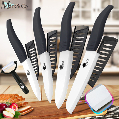 Ceramic Knife 3 4 5+ 6 inch Set Kitchen Serrated Bread Knife Utility Slicing Fruit Vegetable Zirconia White Blade Chef Knives ► Photo 1/6