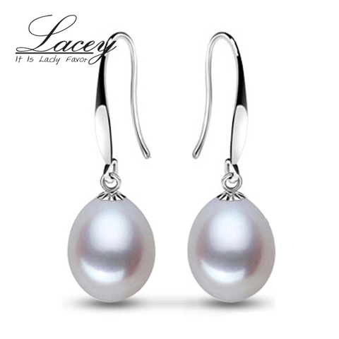 Wedding Real Freshwater Drop Earrings for Women Bridal Gift,Trendy White Natural Pearl Earrings Silver Jewelry ► Photo 1/5