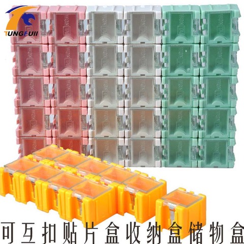 fast shipping 50pcs SMD SMT component container storage boxes electronic case kit the 1# Automatically pops up patch box ► Photo 1/6