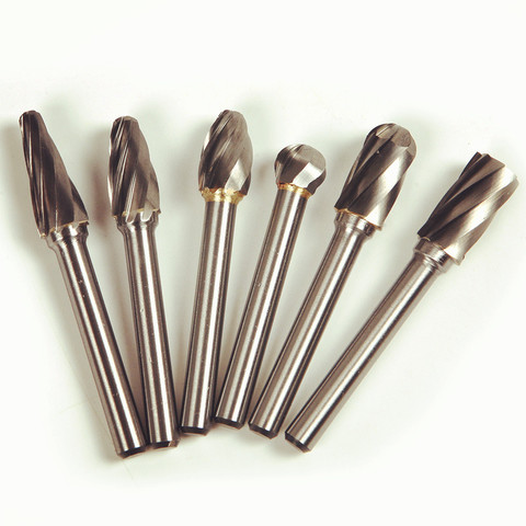Fixmee 6pcs 6*10mm Tungsten Carbide 8 Flutes Rotary Burrs Point File Cutter Drill Bit ► Photo 1/1