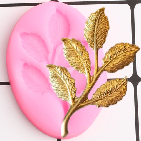 Twig Leaves Silicone Molds Scroll Leaf Cake Border Fondant Mold DIY Party Cake Decorating Tools Candy Chocolate Gumpaste Mould ► Photo 1/6
