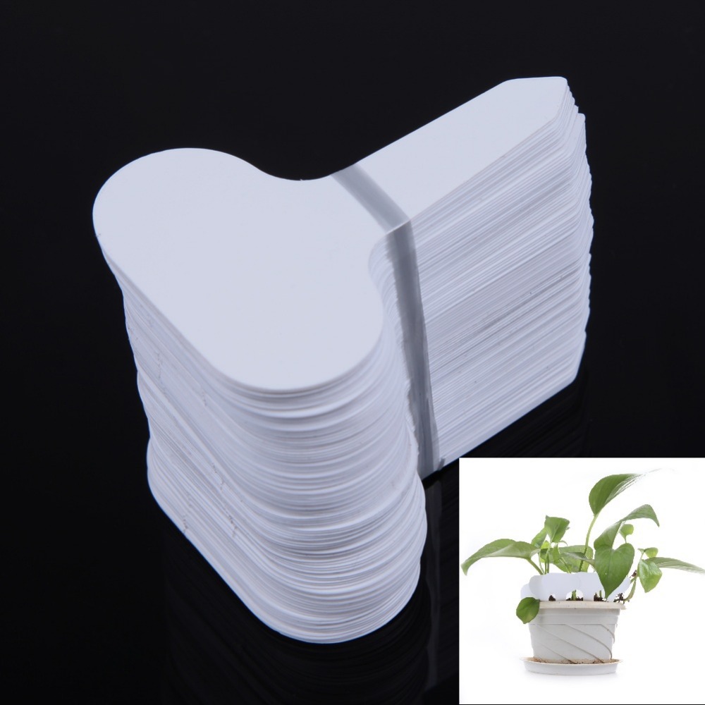 100pcs T-type Plastic Plant Labels Pot Marker Nursery Garden Stake Tags PICK 