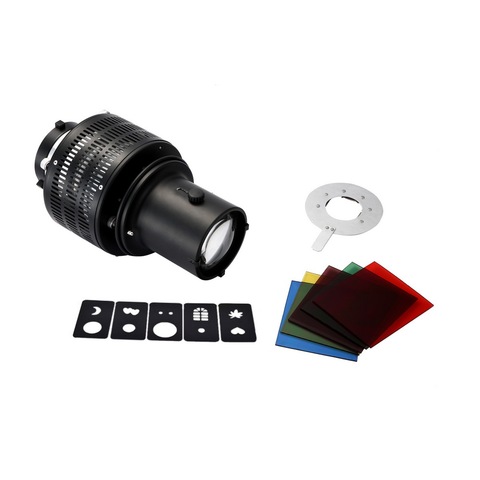 Universal Zooming Focus Monolight Head Snoot KIt For Dramatic Light Effects With 5-color Gel And 5-shape Hollowed Card ► Photo 1/1