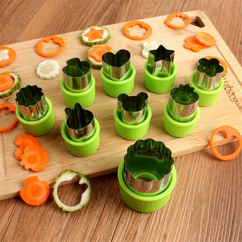 8Pcs Nice Flower Shape Rice Vegetable Fruit Cutter Mold Slicer Kids DIY Tool 