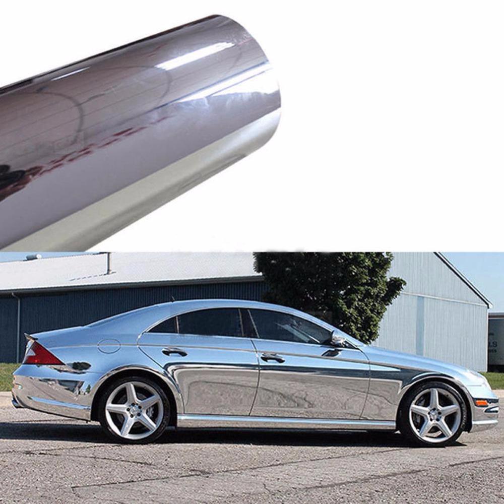 152cm x 15cm Car Electro Coating Fiber Chrome Vinyl Film Silver Wrap Stickers Self-Adhesive Decal Auto Styling Motorcycle ► Photo 1/6