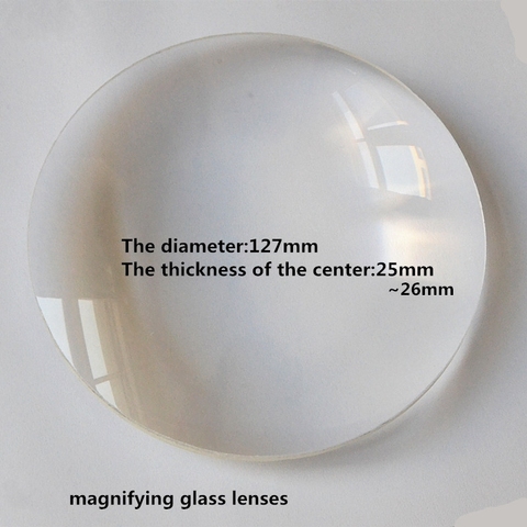 Desktop Magnifier Replace Lens 127mm 8X Magnifying Glass Lens K9 Double Convex White Optical Glass Lens  Biconvex Lens ► Photo 1/6