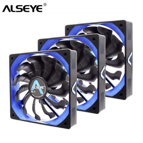 ALSEYE PC Cooling Fan 120mm Fan 12v PWM 4pin Cooler (3pieces/lot) Silicone Silent Fans for PC Case / CPU Cooler ► Photo 1/6