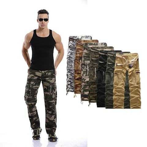 Mens Military Cargo Tactical Pants 2022 Autumn Men Army Camouflage Long Outwear Cotton Pants Men Loose Trousers No Belt ► Photo 1/6