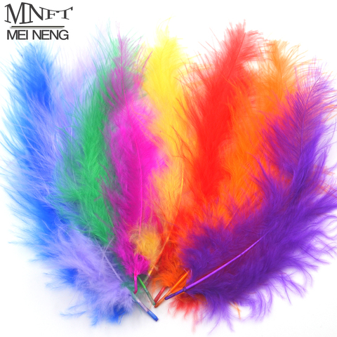 MNFT 50pcs Multiple Colors Cambo Turkey Marabou Feathers Imitate Insect Hooks Pesca/Fly Fishing Tying Material Lure Making ► Photo 1/4