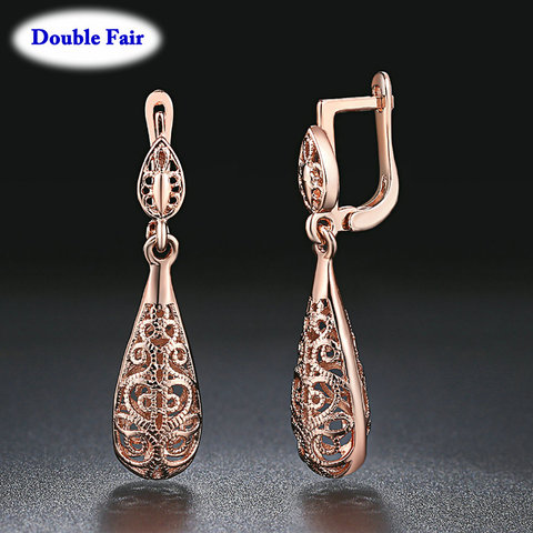 Ethnic Style Vintage Water Drop Earrings Rose Gold Silver Color Wedding Fashion Brand Retro Jewelry For Women Brincos DWE787M ► Photo 1/6