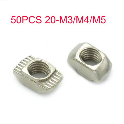 50PCS 10.3x6MM Drop In T-Nut M3/M4/M5 Thread For 2022 Series T-Slot Carbon Steel ► Photo 1/2