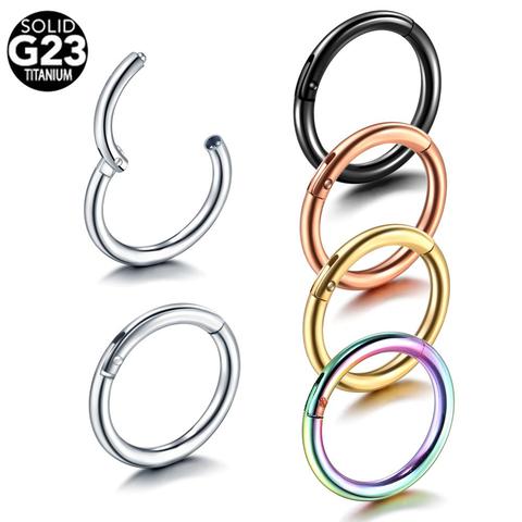 1PC Titanium 16G Segment Hinged Ring 18G Septum Nose Clicker Piercing 14G Nose Lip Earrings Helix Nose Piercing Body Jewelry ► Photo 1/6