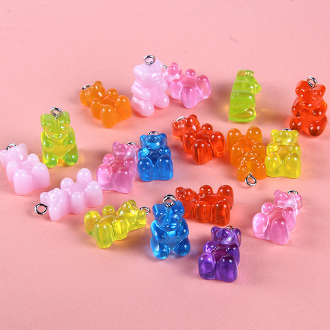 Colorful Gummy Charms Resin Bear Charm Pendant Candy Gummy Bear Charms  Jewelry Making Pendants 