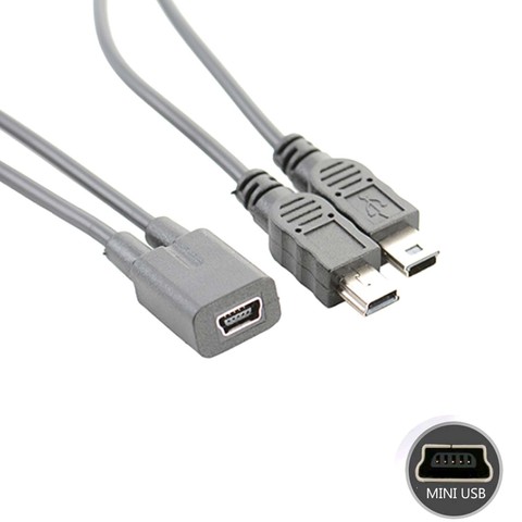 Mini USB Female To Dual 2x Male Splitter Y Extension Charger Adapter Cable For two gps phone device ► Photo 1/6