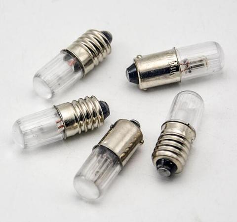 50pcs/lot E10 B9 Small Indicator Light Bulb Miniature Flashlamp Bulb for Instrument 6.3V 12V 24V 36v 48V 110V 220V 380V ► Photo 1/1