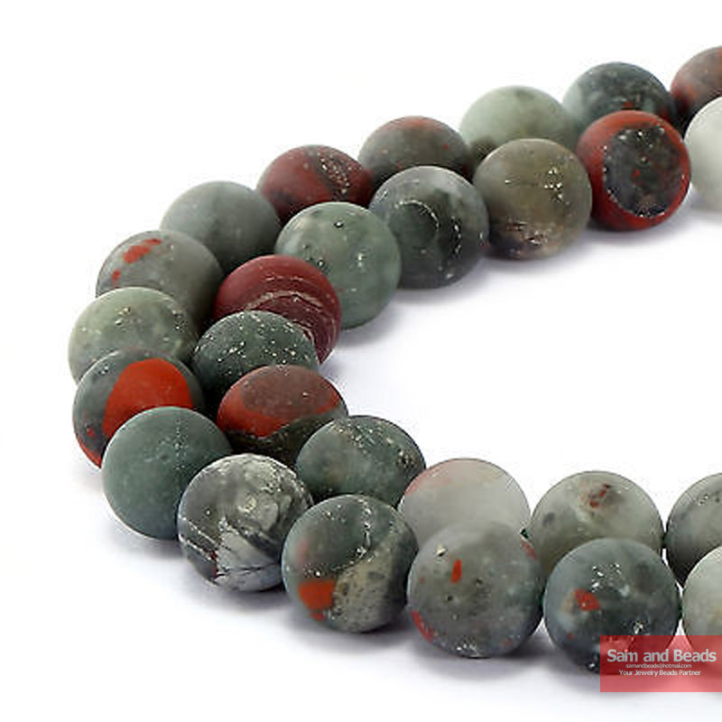 Natural Africa Bloodstone Round Beads For Jewelry Making Free Shipping 15"Strand 