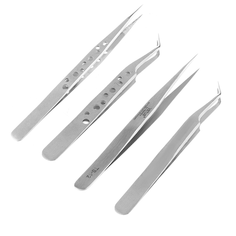 1PC New Professional Useful Anti-Static False Eyelash Tweezers Tool Eyelash Extension Clip Nail Deco Plier Stainless Steel Tool ► Photo 1/1
