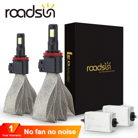 roadsun S7 Car Headlight Bulbs LED H7 H4 9005 H11 H8 H9 HB1 H1 HB3 9006 9007 880 H27 12V 55W 6000K 12000LM Lamp Auto Bulb Light ► Photo 1/6