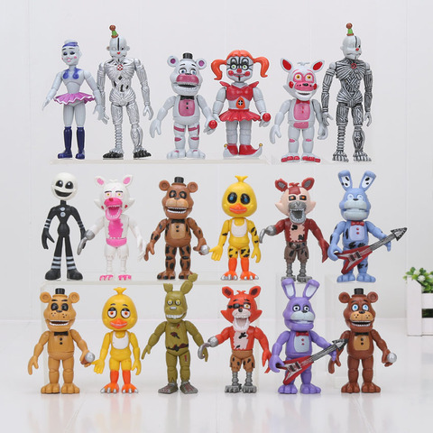 Five Nights At Freddy's FNAF 6'' Action Figures Sister Location Lightening  Movable Joint Action Figures Gift Toys 