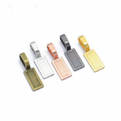 20pcs 26x8mm Tibetan Style Alloy Glue on Flat Pad Bails Rectangle Shape Pendants Charms Connector Hanger for Jewelry Making ► Photo 1/6
