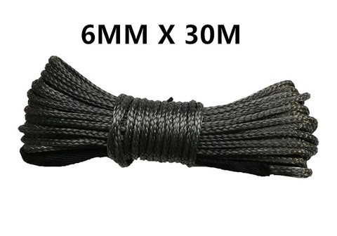 free shipping 6mm x 30m synthetic winch lines uhmwpe cable plasma rope with sheath car accessories ► Photo 1/4