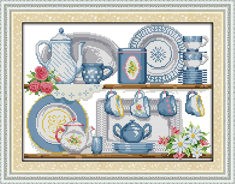 Porcelain cross stitch kit aida 14ct 11ct count printed canvas stitches embroidery DIY handmade needlework ► Photo 1/1