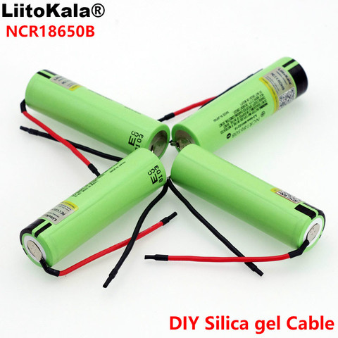 LiitoKala New Original NCR18650B 3.7v 3400mAh 18650 Li-ion Rechargeable Battery Welding Silica gel Cable DIY ► Photo 1/6