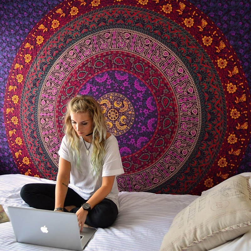 Mandala Tapestry Polyester Wall Hanging Carpet Blanket Yoga Mat Throw Rug Pad 