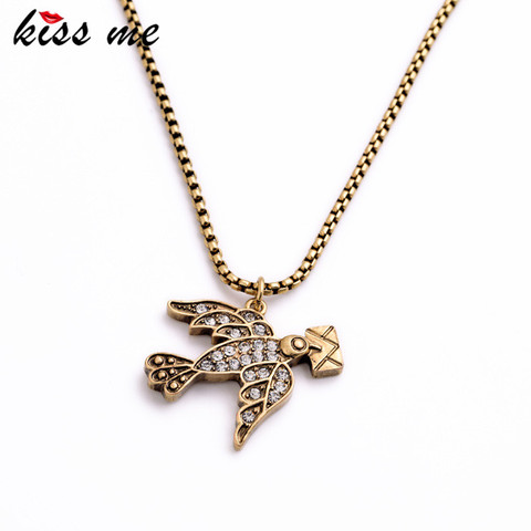 Full Created Crystal Envelope Bird Pendant Fashion Jewerly Gargantilha Colares Retro Style Collar Necklace ► Photo 1/6