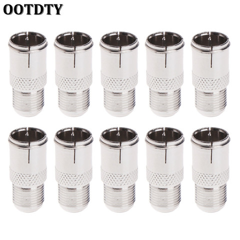 OOTDTY 10 Pcs Quick Fit F Connector Male Plug To Female Adapter - Push On RF Coaxial ► Photo 1/6