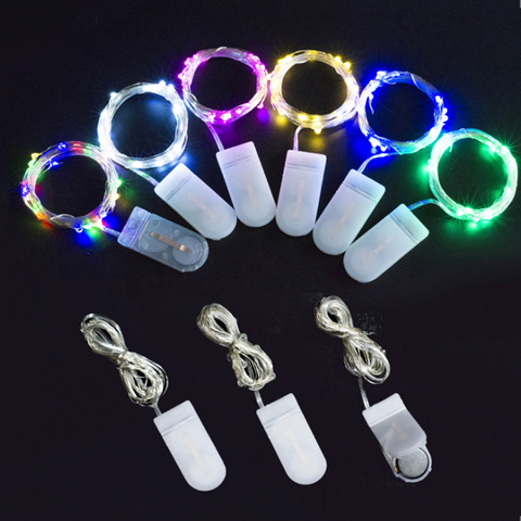 LED String Fairy Lights 1M 10 Leds CR2032 Button Battery Operated LED Christmas Lights Holiday Wedding party Decoration Garland ► Photo 1/6